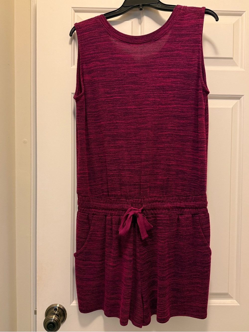 RD Style Burgundy Maroon Wine Fuchsia Knit Romper